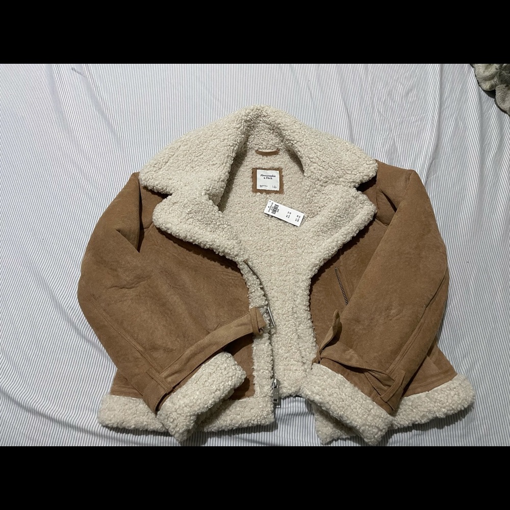 Abercrombie & Fitch Shearling Aviator Jacket